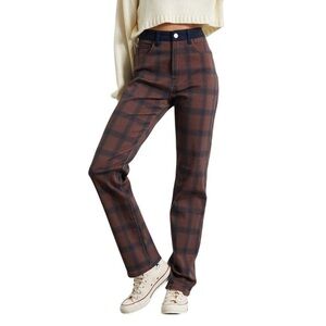 Weworewhat Plaid colorblock icon jeans